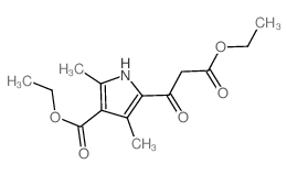 5-(2-乙氧基羰基乙酰基)-2,4-二甲基-1H-吡咯-3-羧酸乙酯结构式