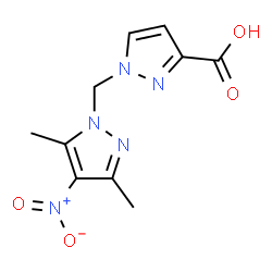 1-[(3,5-Dimethyl-4-nitro-1H-pyrazol-1-yl)methyl]-1H-pyrazole-3-carboxylic acid结构式