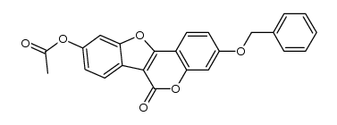 9-acetoxy-3-benzyloxy-benzofuro[3,2-c]chromen-6-one Structure