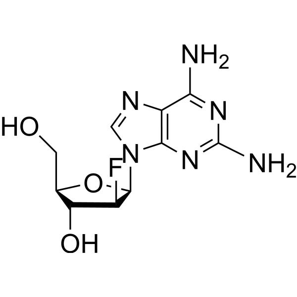 9H-Purine-2,6-diamine, 9-(2-deoxy-2-fluoro-β-D-arabinofuranosyl)- Structure