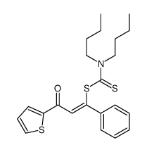 (3-oxo-1-phenyl-3-thiophen-2-ylprop-1-enyl) N,N-dibutylcarbamodithioate结构式
