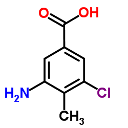 3-氨基-5-氯-4-甲基苯甲酸结构式