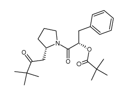 [(S)-1-Benzyl-2-[(S)-2-(3,3-dimethyl-2-oxobutyl)-pyrrolodino]-2-oxoethyl]-2,2-dimethylpropionat结构式