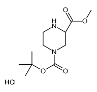 1,3-Piperazinedicarboxylic acid, 1-(1,1-dimethylethyl) 3-methyl ester, hydrochloride (1:1), (3S)- Structure
