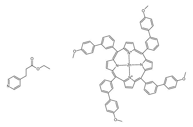 Zn((MeOC6H4C6H4)4C20H8N4)(EtOCOCH2CH2C5H4N) Structure