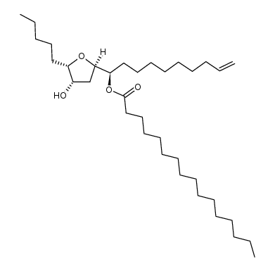 (6S,7S,9R,10R)-6,9-epoxynonadec-18-ene-7,10-diol 10-hexadecanoate Structure