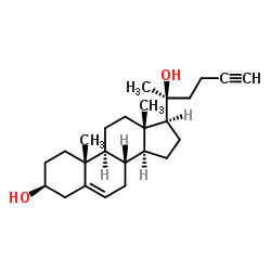 (3β)-26,27-Dinorcholest-5-en-24-yne-3,20-diol structure