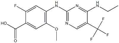 4-(4-(ethylamino)-5-(trifluoromethyl)pyrimidin-2-ylamino)-2-fluoro-5-methoxybenzoic acid Structure