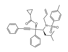 (3S,4S)-4-(N-allyl-4-methylphenylsulfonamido)-6-methyl-1,3-diphenylhept-1-yn-3-yl cyclopropanecarboxylate Structure
