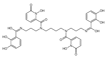 1,14-bis(2,3-dihydroxybenzoyl)-5,10-bis(1-hydroxy-2-pyridon-6-oyl)-1,5,10,14-tetraazatetradecane结构式