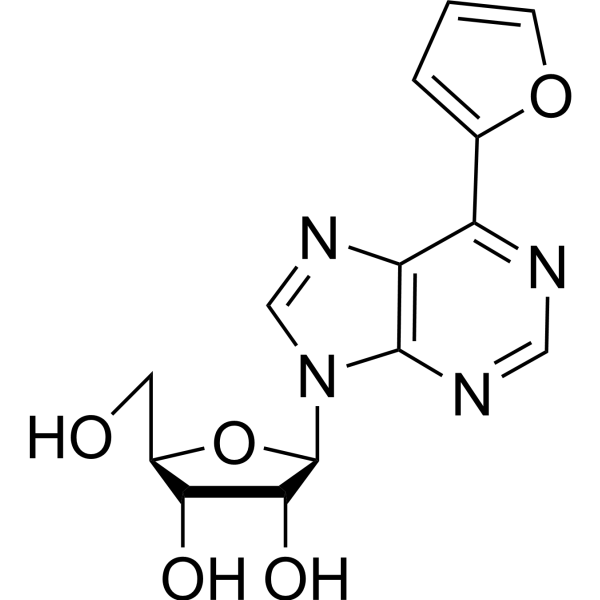 9-(3-Deoxy-3-fluoro-β-D-ribofuranosyl)-6-(furan-2-yl)purine结构式