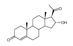 16β-Hydroxypregn-4-ene-3,20-dione结构式