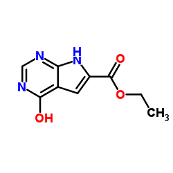 4-羟基-7H-吡咯并[2,3-d]嘧啶-6-甲酸乙酯结构式