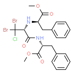 D-Phenylalanine, 3,3-dibromo-3-chloro-N-[(1R)-2-methoxy-2-oxo-1-(phenylmethyl)ethyl]alanyl-, methyl ester (9CI)结构式
