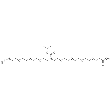 N-(Azido-PEG3)-N-Boc-PEG4-acid Structure