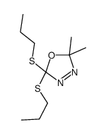 2,2-dimethyl-5,5-bis(propylsulfanyl)-1,3,4-oxadiazole结构式
