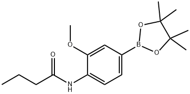 N-(2-methoxy-4-(4,4,5,5-tetramethyl-1,3,2-dioxaborolan-2-yl)phenyl)butyramide Structure
