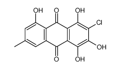 3-Chloro-1,2,4,5-tetrahydroxy-7-methyl-9,10-anthraquinone结构式