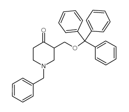 1-(苯甲基)-3-[(三苯甲氧基)甲基]-4-哌啶酮结构式