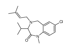 7-chloro-1-methyl-4-(3-methylbut-2-enyl)-3-propan-2-yl-3,5-dihydro-1,4-benzodiazepin-2-one结构式