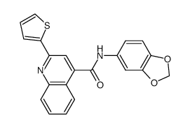 N-(苯并[d][1,3]二氧戊环-5-基)-2-(噻吩-2-基)喹啉-4-甲酰胺结构式