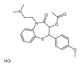 5-[2-(Dimethylamino)ethyl]-2-(4-methoxyphenyl)-4-oxo-2,3,4,5-tetr ahydro-1,5-benzothiazepin-3-yl acetate hydrochloride (1:1) Structure