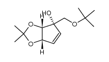 (1R,2S,3S)-1-(tert-butoxymethyl)-2,3-(isopropylidenedioxy)-4-cyclopenten-1-ol结构式