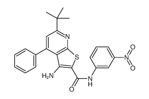 3-amino-6-tert-butyl-N-(3-nitrophenyl)-4-phenylthieno[2,3-b]pyridine-2-carboxamide结构式