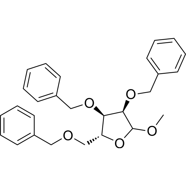 1-甲基-2,3,5-三-O-苄基-D-呋喃糖苷结构式