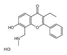 (3-ethyl-7-hydroxy-4-oxo-2-phenylchromen-8-yl)methyl-methylazanium,chloride结构式