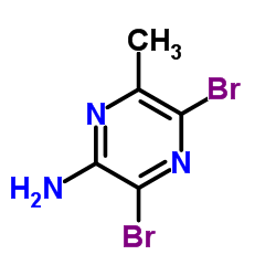 2-氨基-3,5-二溴-6-甲基吡嗪结构式