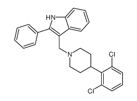 3-[[4-(2,6-dichlorophenyl)piperidin-1-yl]methyl]-2-phenyl-1H-indole结构式