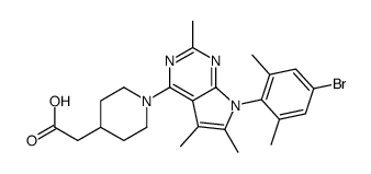2-(1-(7-(4-溴-2,6-二甲基苯基)-2,5,6-三甲基-7h-吡咯并[2,3-d]嘧啶-4-基)哌啶-4-基)乙酸结构式