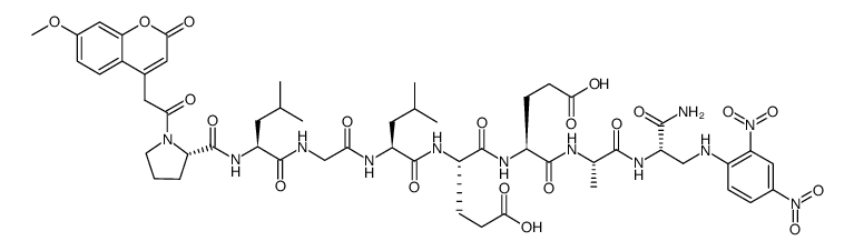 Mca-Pro-Leu-Gly-Leu-Glu-Glu-Ala-Dap(Dnp)-NH2 trifluoroacetate salt结构式