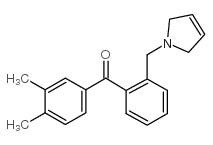 3,4-DIMETHYL-2'-(3-PYRROLINOMETHYL) BENZOPHENONE结构式