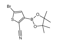 5-bromo-3-(4,4,5,5-tetramethyl-1,3,2-dioxaborolan-2-yl)thiophene-2-carbonitrile结构式