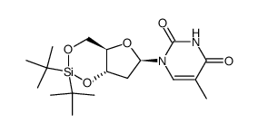1-[3,5-O-(di-tert-butylsilylene)-2-deoxy-β-D-ribofuranosyl]thymine Structure