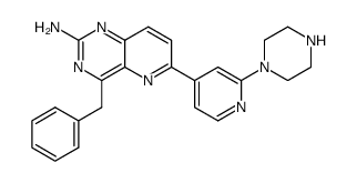 4-benzyl-6-(2-(piperazin-1-yl)-pyridin-4-yl)pyrido[3,2-d]pyrimidin-2-ylamine结构式