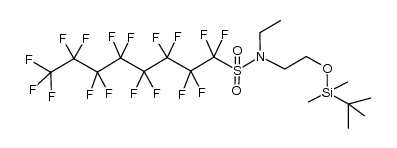 1,1,2,2,3,3,4,4,5,5,6,6,7,7,8,8,8-heptadecafluorooctane-1-sulfonic acid [2-(tert-butyl-dimethyl-silanyloxy)-ethyl]-ethyl-amide结构式