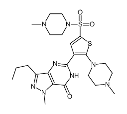 1-甲基-5-(2-(4-甲基哌嗪-1-基)-5-(4-甲基哌嗪-1-基磺酰基)噻吩-3-基)-3-丙基-1H-吡唑并[4,3-d]嘧啶-7(6H)-酮结构式