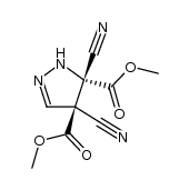 trans-4,5-Dicyan-4,5-dihydro-1H-pyrazol-4,5-dicarbonsaeure-dimethylester结构式