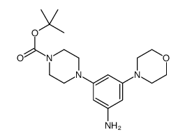 4-(3-氨基-5-吗啉苯基)哌嗪-1-羧酸叔丁酯结构式
