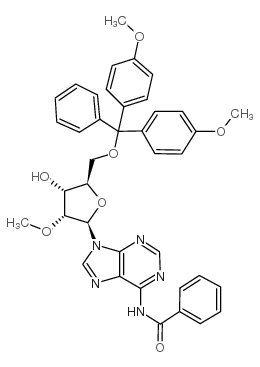 N-(9-((2r,3r,4r,5r)-5-((双(4-甲氧基苯基)(苯基)甲氧基)甲基)-4-羟基-3-甲氧基四氢呋喃-2-基)-9h-嘌呤-6-基)苯甲酰胺结构式