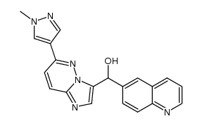 (rac)-[6-(1-methyl-1H-pyrazol-4-yl)-imidazo[1,2-b]pyridazin-3-yl]-quinolin-6-yl-methanol Structure