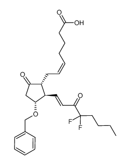 (Z)-7-[(1R,2R,3R)-2-((E)-4,4-difluoro-3-oxo-1-octenyl)-3-(phenylmethoxy)-5-oxocyclopentyl]-5-heptenoic acid结构式