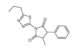 3-methyl-4-phenyl-1-(5-propyl-1,3,4-thiadiazol-2-yl)pyrrolidine-2,5-dione结构式