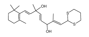 8-(1,3-dithian-2-yl)-3,7-dimethyl-1-(2,6,6-trimethyl-cyclohex-1-enyl)octa-1E,4E,7E-trien-3,6-diol结构式