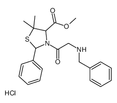 methyl 3-[2-(benzylamino)acetyl]-5,5-dimethyl-2-phenyl-1,3-thiazolidine-4-carboxylate,hydrochloride Structure