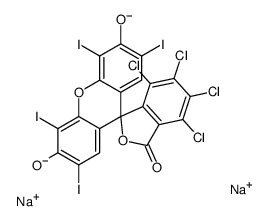 disodium,4,5,6,7-tetrachloro-2',4',5',7'-tetraiodo-3-oxospiro[2-benzofuran-1,9'-xanthene]-3',6'-diolate结构式