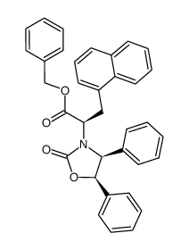 benzyl (R)-3-(naphthalen-1-yl)-2-((4S,5R)-2-oxo-4,5-diphenyloxazolidin-3-yl)propanoate结构式